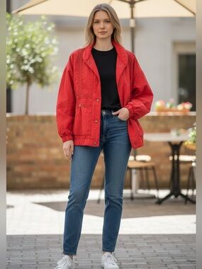 Vintage 80s 90s J Gallery Giacca Bright Red Snow Ski Winter Jacket Coat SM/MED